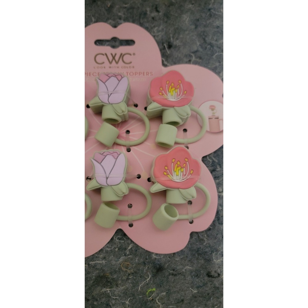 CWC Spring 2026 Flowers Straw Caps 6 piece set NWT - Picture 3 of 7